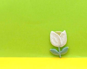 Tiny Tulip Embroidered Iron-On Patch