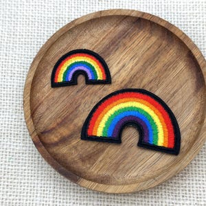 Rainbow Iron-On Patch: Embroidered Applique