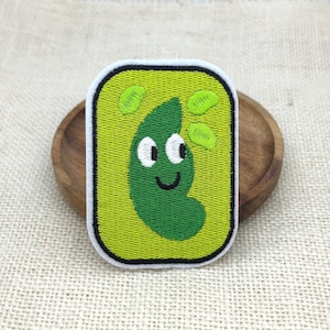 Green Pea Badge Embroidered Iron On Patches