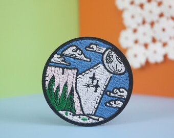 月面着陸UFO刺繍パッチ - アイロン接着式エイリアンアップリケ