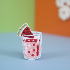 Watermelon Juice Embroidered Patch - Iron On Applique