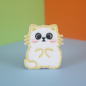 cute furry kitty patch, cat patch, iron on patch/embroidered patch/funny patch/applique/sew on patch