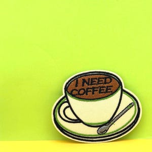 I need coffee coffee cup design iron on patch/embroidered patch/funny patch/applique/sew on patch