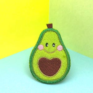 comic cute avocado patch, fruit patch, iron on patch/embroidered patch/funny patch/applique/sew on patch