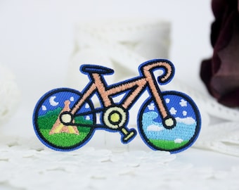 Fahrrad Aufnäher gestickt: Adventure Applikation