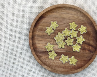 5 parches termoadhesivos de estrella dorada pequeña: aplique bordado de estrella