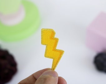 Golden lightning patch, iron on patch/embroidered patch/funny patch/applique/sew on patch