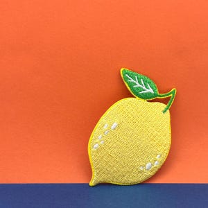 ゴージャスなレモンパッチ、フルーツパッチ、アイロンパッチ/刺繍パッチ/面白いパッチ/アップリケ/縫い付けパッチ