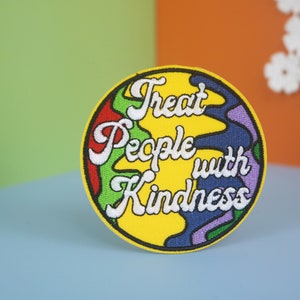 Treat People With Kindness Patch: Rainbow Embroidered Applique