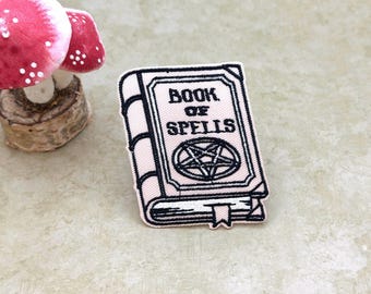 Book of Spells Witch Patch: Embroidered Iron-On Applique