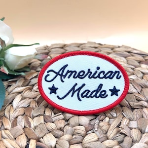 American Made Patriotic Oval patch, iron on patch/embroidered patch/funny patch/applique/sew on patch