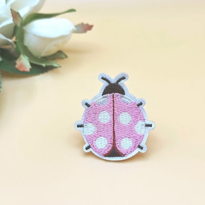 Pink Ladybug iron on patch/embroidered patch/funny patch/applique/sew on patch for kids DIY projects/jeans/clothes
