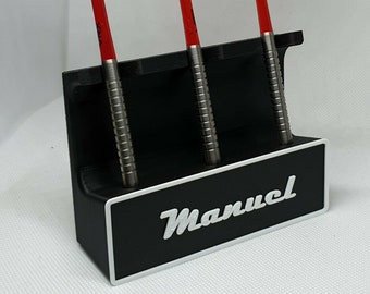 Stand for 3 steel or soft darts with your own name