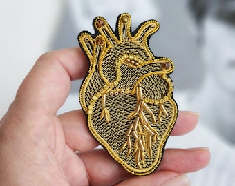 Anatomical heart gothic brooch, When calls the heart shaped brooch graduation gift
