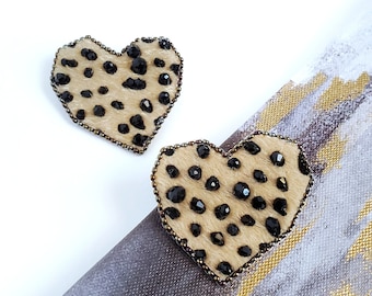 When calls the heart shaped brooch handmade jewelry, Heart chakra jewelry beaded brooch, Heart brooch teacher appreciation