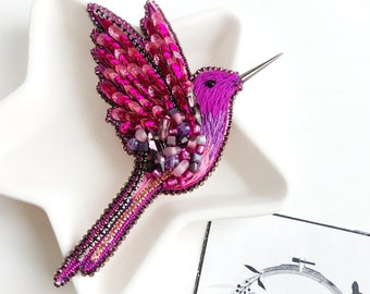 Perles broche oiseau colibri wanderlust bijoux, colibri oiseau épingle broche unique colibri bijoux colibri