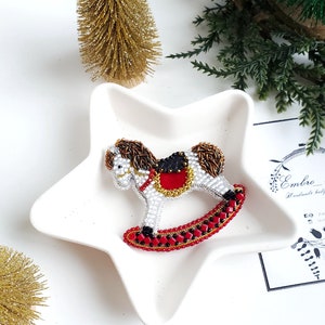 White horse pin equestrian brooch, Horse jewelry animal unique brooch, wanderlust jewelry miracle brooch