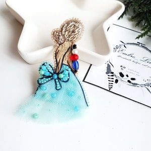 Beaded brooch girl, Handmade jewelry Nutcracker lapel pin, Ballet jewelry brooch, Nutcracker army gift idea
