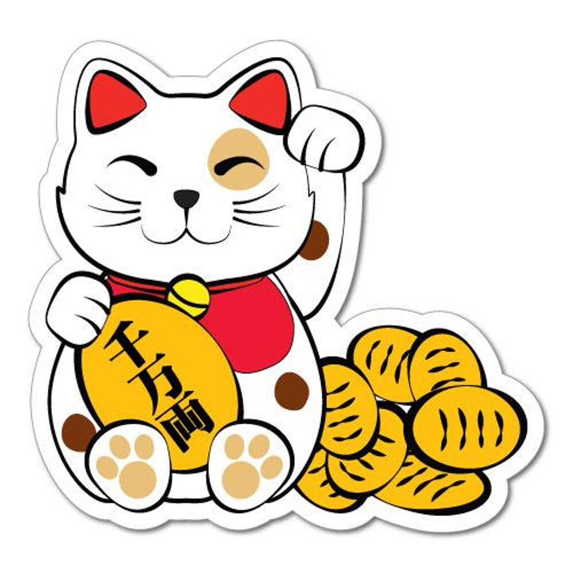Japanese Lucky Money Cat Good Luck Jdm Sticker Tokyo Sushi Etsy
