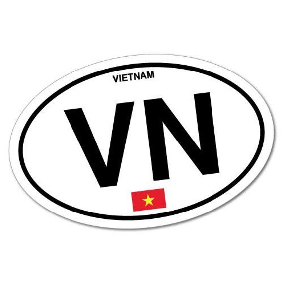 Vn Vietnam Country Code Sticker Travel Hanoi Asia Etsy