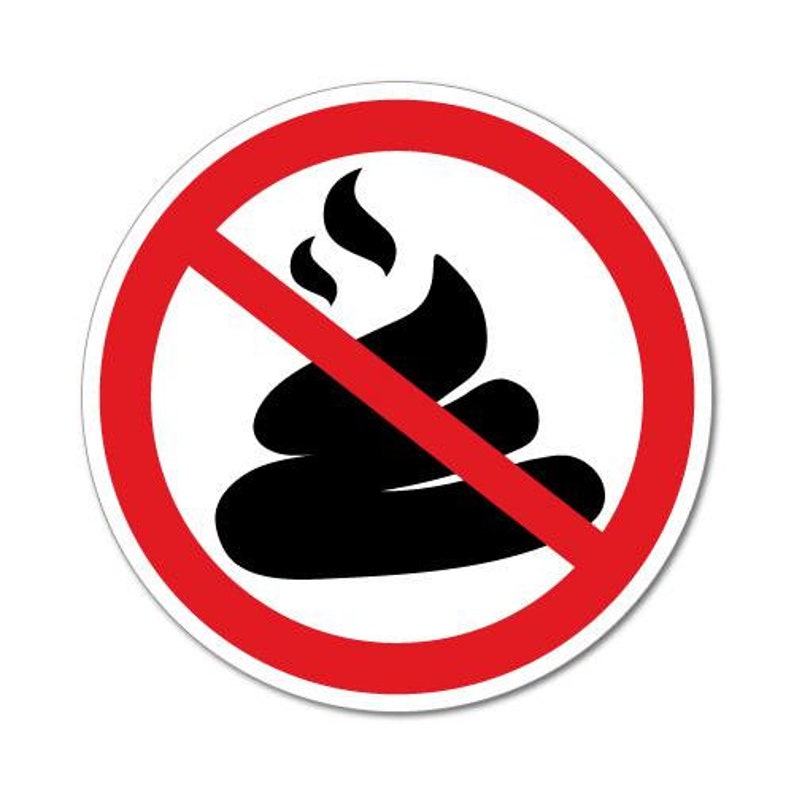 No Pooping Dog Sign Sticker Warning Safety Precaution Sign Etsy