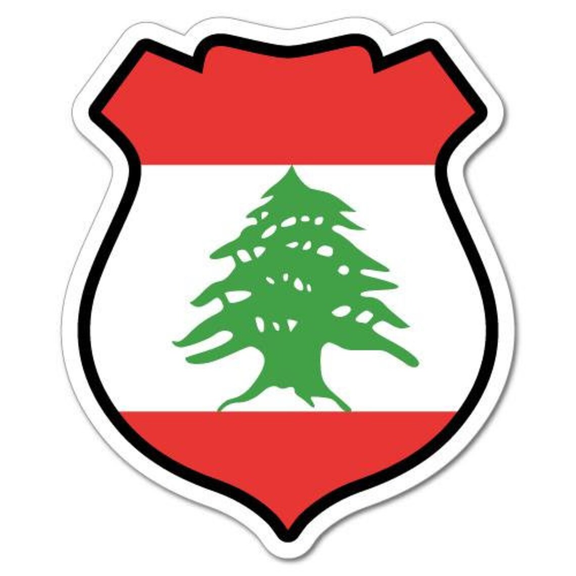 Lebanon Lebanese Flag Shield Sticker Beirut Food Party Etsy