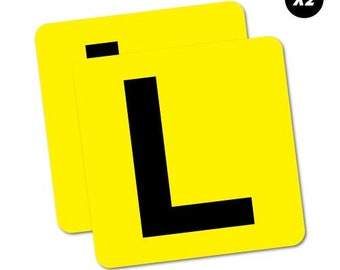 2 x Self Adhesive L Plates for Learner Drivers 2 x Self Adhesive L Plates for Learner Drivers
