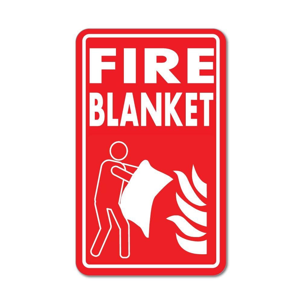 Safety Fire Blanket Red Sign Warning Flames Car Sticker Decal Etsy