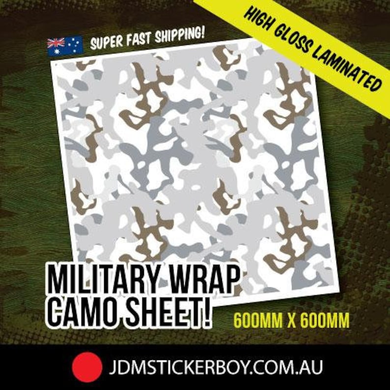 Military Wrap Camo White 600Mm X 600Mm Stickerbomb Wrap Deal Pack Bundle Sale Discount Save Awesome Decal Car Laptop Skateboard Phone