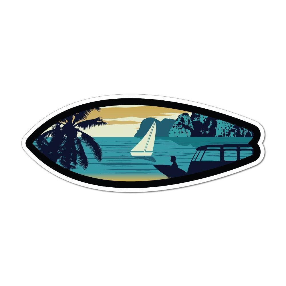 Skateboard Beach Vinyl Sticker Decal for Car Surfboard Laptop