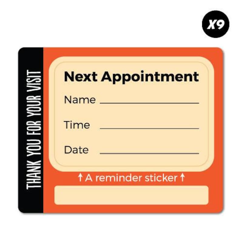 9X Red Next Appointment With Note Service Reminder Sticker Service Reminders Mechanic Decal Cars Bumpers Laptop