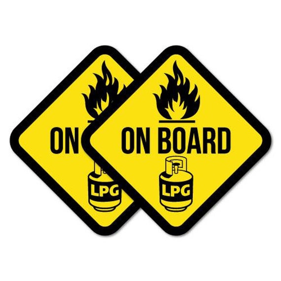 2 X Lpg Lp Gas on Board Warning Danger Sticker Warning Safety Etsy