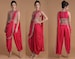 Red Crop Top With Dhoti Pants And Attached Dupatta Set Bollywood Designer Red Saree For Women, Inspired Sarees net Indian Ethnic saree 