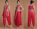 Red Crop Top With Dhoti Pants And Attached Dupatta Set Bollywood Designer Red Saree For Women, Inspired Sarees net Indian Ethnic saree