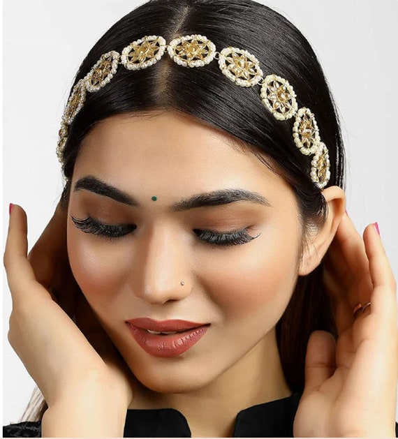 Buy Kundan Hair Accessories Alia Bridal Headband Mathapatti Online in India - Etsy Buy Kundan Hair Accessories Alia Bridal Headband Mathapatti Online in India - Etsy