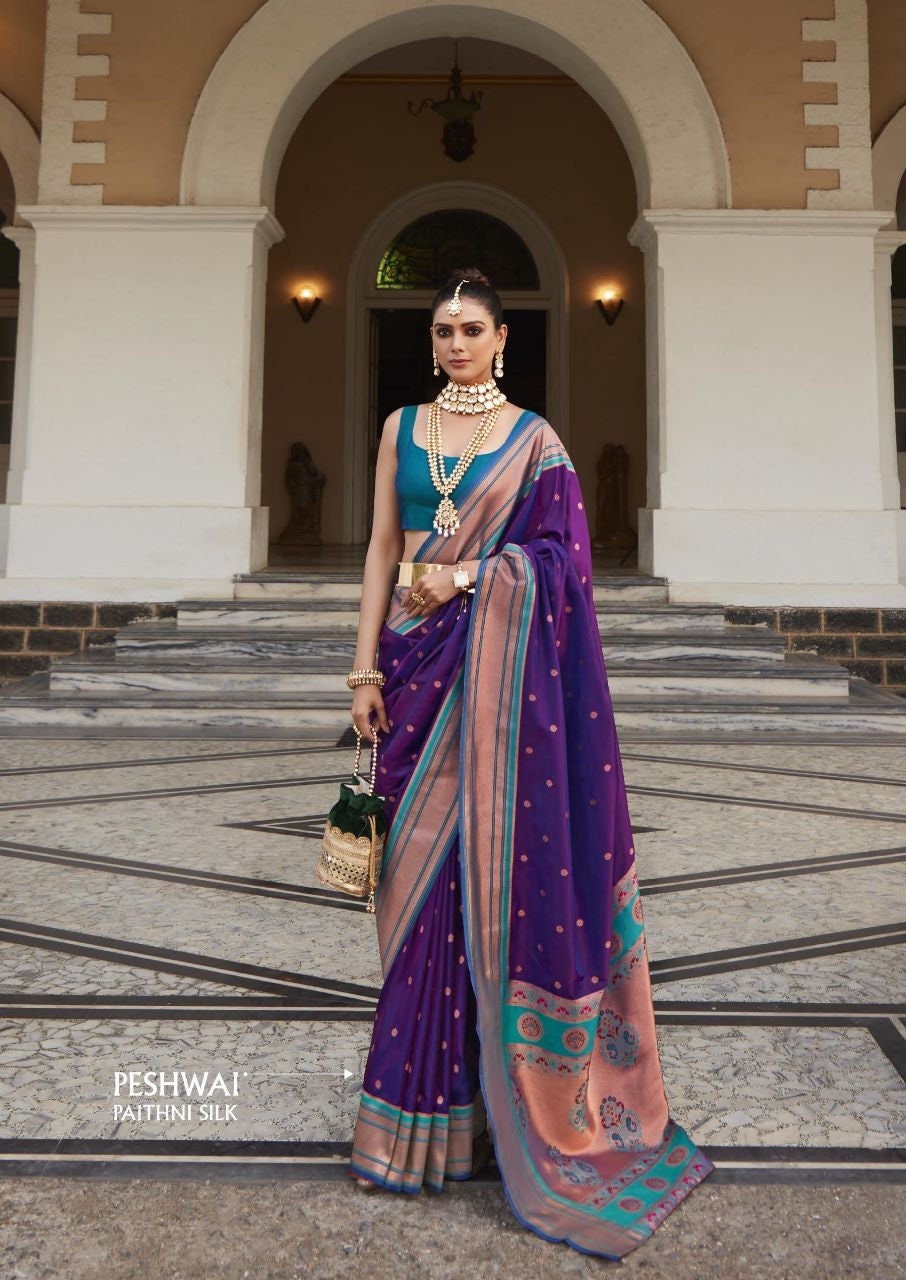 Wedding Wear Machine Made Peshwai Silk Saree, 6.3 m (with blouse piece) at  Rs 2950 in Yeola