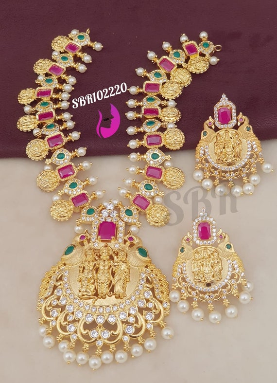 Ram Parivar Indian Gold Necklace Set 