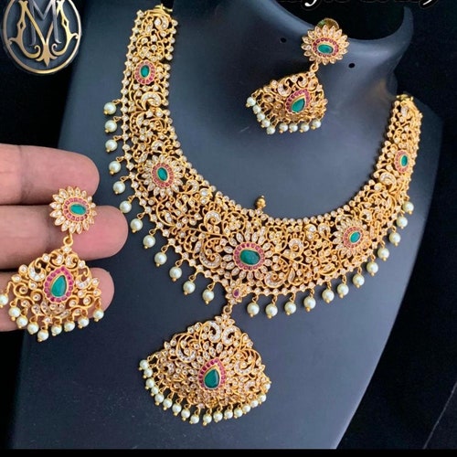 Indian Jewelry South Indian Wedding Necklace Bridal Jewellery - Etsy