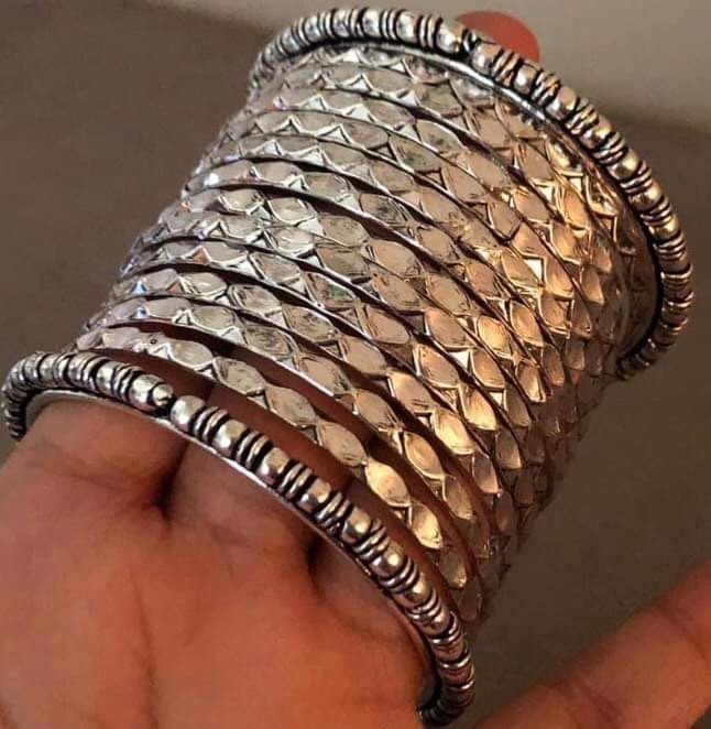 Karizma Jewels Traditional Real Silver Indian Oxidized Juda Women Waist Key Chain Holder 6.5 in
