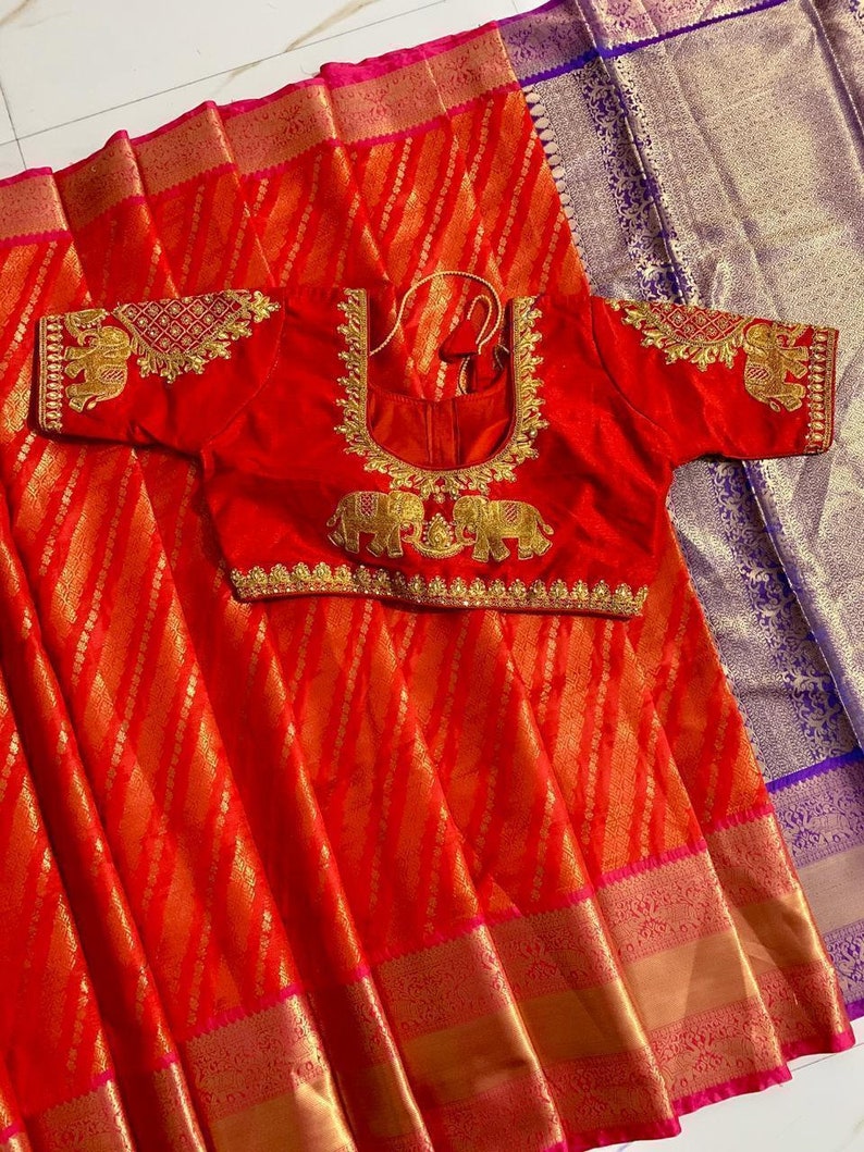 Sari with Stitched Blouse For Women Festive Wear Saree With Embroidered Work Stitched Readymade Blouse Wedding saree