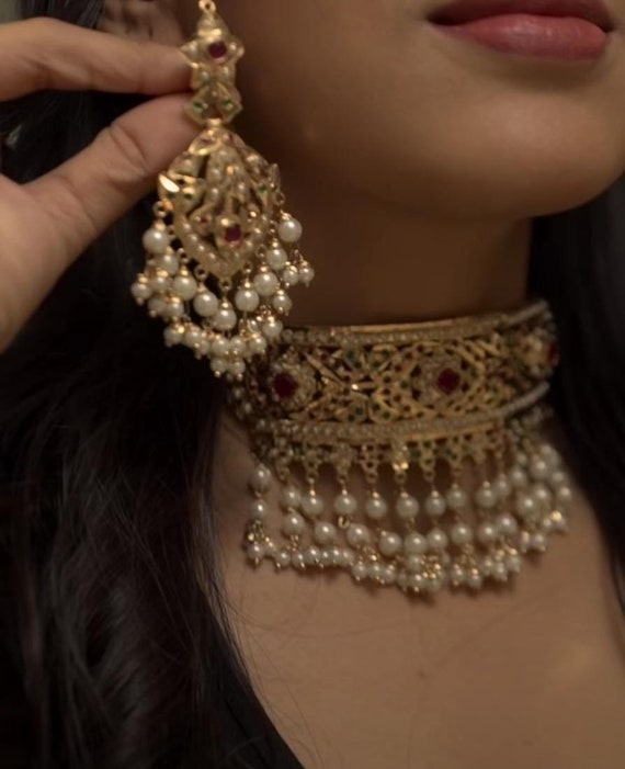 Hyderabadi choker 2024 necklace set