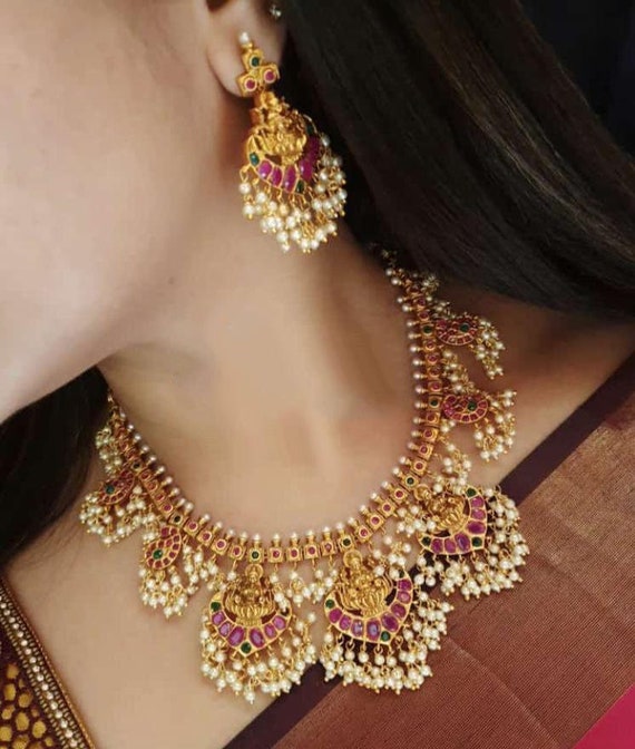 bridal temple jewelry set