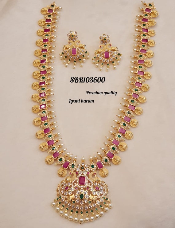 Luxmi Haram Indian Gold Necklace Set 