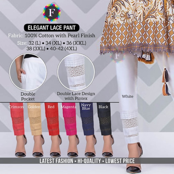 Lace Design Indian Pakistani Pants 