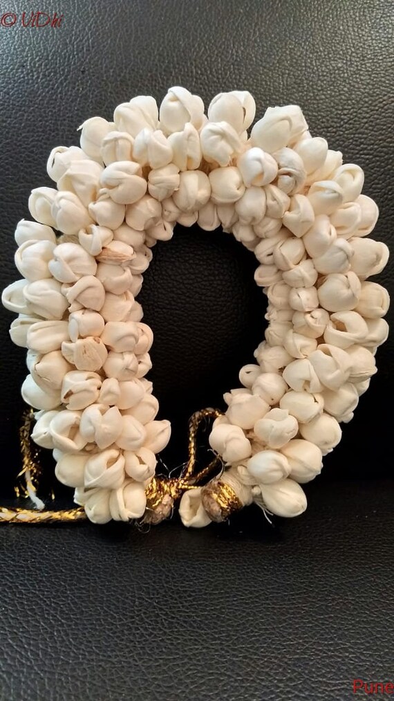 New Traditional Indian Hair Accessories White Gajra Artificial Etsy