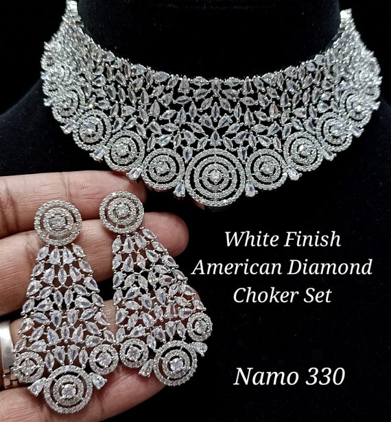 CZ Fashion Jewelry Set Indian CZ Choker 