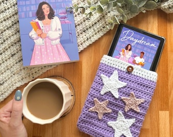 Crochet Kindle Sleeve Pattern: Star Applique E-Reader Case (PDF Download)