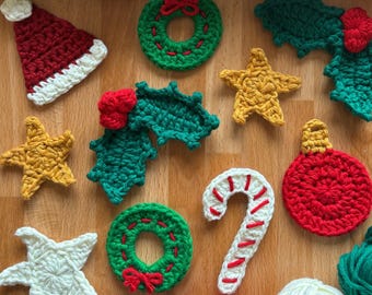 Crochet Christmas Garland, Xmas Decoration, PDF download