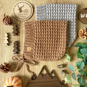 Birch Bonnet, Crochet Bonnet Pattern, Baby Bonnet, Beginner Crochet Pattern, Crochet Pixie Bonnet, Autumn Bonnet Pattern, PDF DOWNLOAD