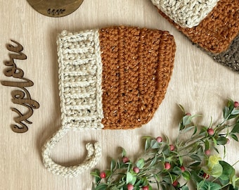 Crochet Forest Pixie Bonnet Pattern: Super Chunky Baby Bonnet (PDF DOWNLOAD)